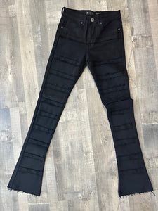 Men Black Stack Jeans